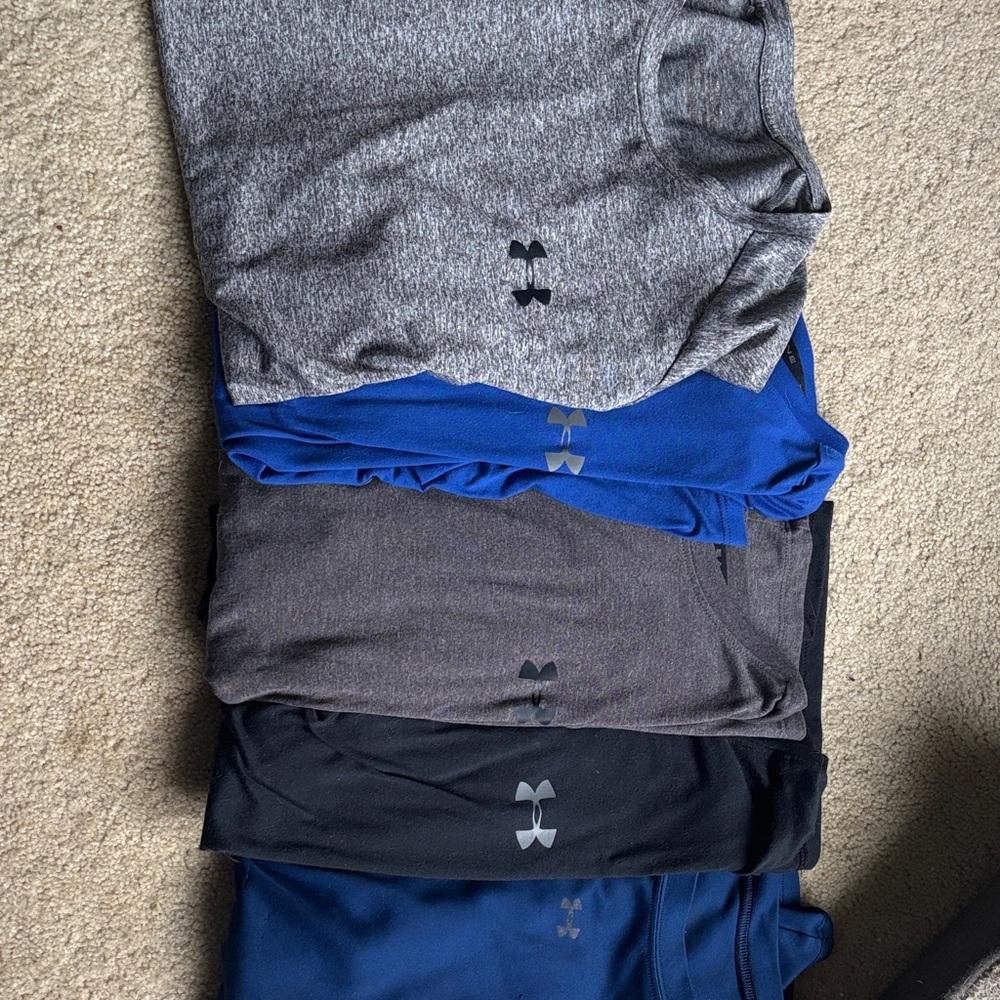 Under Armour Gray, Blue, and Black Performance Tees
